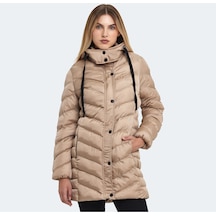 Slazenger GWEN Kadın Kapüşonlu Şişme Vizon Mont & Kaban