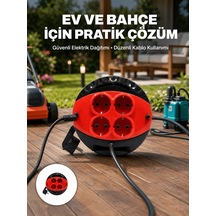 Ers Ev Ve Ofis İçin 3 Metre Kablolu 4 Priz Makarası Diğer