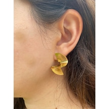 Çelik Gold Sarmal Kadın Küpe Sevgiliye Hediye Gold