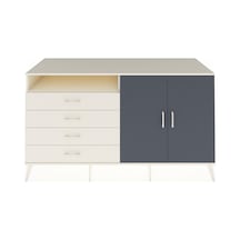 Kronos Konsol 3 Raflı 4 Çekmeceli 2 Kapaklı 176x59x99 Aytaşı-antr Aytaşı-antrasit/aytaşı