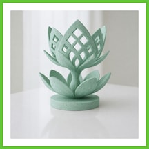 Bezos 3d Baskı Lotus Çiçeği Mumluk - Dekoratif Tealight Mumluk-mint Dmc