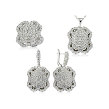 Gümüş Beyaz Taşlı Bayan Set - Gümüş: 10 Gümüş Beyaz Taşlı Bayan Set - Gümüş: 10