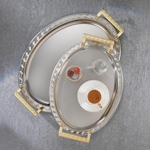 Tr Schafer Ela 2 Li Oval Çay Tepsisi-platin02 Diğer