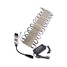 20 Adet 12 Volt 3 Watt 3 Lensli Rgb 3030 Smd Led Modül Bluetooth Kumanda 5a Plastik Adaptör Set