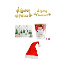 Yılbaşı Parti Süsleme Seti - Mutlu Yıllar Ve Merry Christmas Banner, 3d Tavan Süsü, Şapka Ve Bardak
