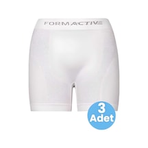 Uniquetrenders Erkek Dikişsiz/seamless Nefes Alabilen Boxer 3 Adet Beyaz