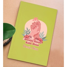 Bk Gift Kişiye Özel İsimli Dtf Anneler Günü Tasarımlı Sarı Sert Kapaklı Defter-3, Anneye Hediye Kobitmeyencom30655 Bk Gift