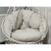 Woodshut Makrome Salıncak Yastığı Minder Seti Krem - 80x90 Krem Woodshut Makrome Salıncak Yastığı Minder Seti Krem - 80x90 Krem