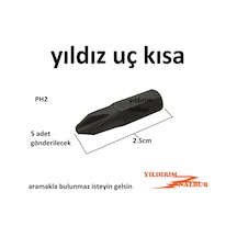 5 Adet Bits Yıldız Uç 2.5cm Ph2 Kısa Model