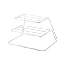 Beyaz Mutfak Ütüsü Üç Katmanlı Bulaşıklık Dolabı Katmanlı Raf Plakası Sofra Takımı Depolama Organize Drenaj Beyaz