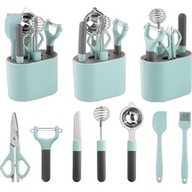 Pazly 5 Adet Paslanmaz Çelik Soyucu Mutfak Gereçleri, Depolama Koltuğu, Dayanıklı Sap, Yumuşak Silikon Çok Renkli