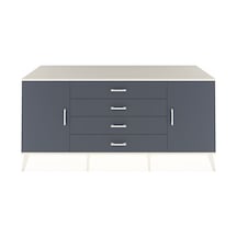 Kronos Konsol 2 Raflı 4 Çekmeceli 2 Kapaklı 176x59x83 Aytaşı-antrasit/antrasit Antrasit/antrasit
