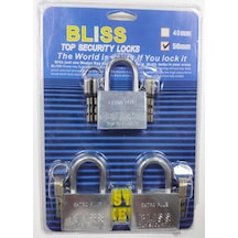 Kilit Blıss Asma Küpe Kilit 50 Mm Çelik Super 3 Lü Set