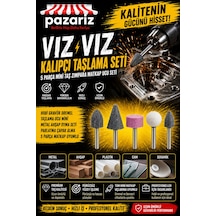 Kalıp Taşlama Makinası Aksesuarı 5 Parça Vız Vız Kalıpçı Taşlama Seti Mini Taş Zımpara Matkap Ucu Seti Mini Çapak Alma Oyma Şekil Verme Ahşap Metal Kalıpçı Seti Gravür Oyma Seti