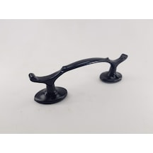 Nsp Sürme Kapı Kolu  Yan Çekme Kıvrık Pirnç Siyah