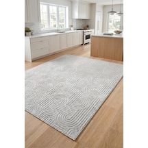 Raschel Carpet Bohem Mutfak Halısı Yıkanabilir Leke Tutmaz Modern Sisal Açık Gri Özel Seri Kaymaz Taban Halı Yolluk Açık Gri