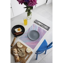 Dekoratif Baskılı Keçe Amerikan Servisi, Supla 4'Lü Servis Takım  -376 Çok Renkli