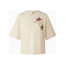 Bogner Dorothy Kadife B Logo Ve Boncuk Detaylı Kadın Tişört T-shirt Bej Xxl