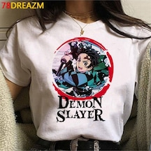Noıssey Kırmızı Etiket Yeni Demon Slayer T-shirt Model63 16865 Beyaz