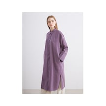 LC Waikiki Alıta Cıty Farkıyla Lcw Modest Mor Oversize Modal Karışımlı Kadın Gömlek Tunik Mor - 931522775 Mor