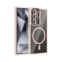 Galaxy S25 Ultra Remim Lensli Magsafe Standlı Kapak - Pembe