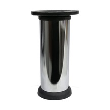 Cateksss Seres Vidalı Metal Ayak 12 Cm Krom Siyah - 10 Lu Paket Gümüş