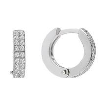 Sirius Çift Sıra Pırlantalı Halka Küpe  0801E0007