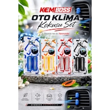 Kemboss Oto Klima Kokusu 4'lü Set Kalıcı Ferah Araç Klima Menfez Kokusu Vent Clip Set 4