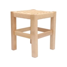 Hasır Örgülü Tabure Akça Renk 35 Cm