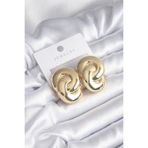 Ezoconcept Gold Renk Halka Tasarım Pirinç Kadın Küpe