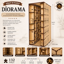 Library Diorama Book Nook Ahşap Maket Seti Dıy Miniatür Kütüphane Peri Led'li Kitaplık Dekoru