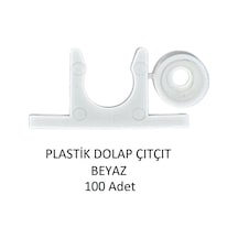 Plastik Pvc Sineklik Kapı Çıtçıtı Tutucu 100 Adet Beyaz