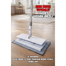 Tembel Mop 32 Cm Tüm Bezlerle Uyumlu Click Akıllı Mop Paleti Xl Kıskaçlı Mop El Değmeden Mop Aparatı
