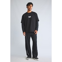 Defacto Nba Wordmark Baggy Fit Kalın Kumaş Baskılı Jogger I1557ax26wnbk81 Siyah-bk81
