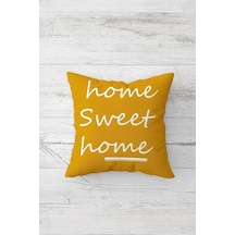 Tr Pelangi Home Sweet Home Çift Tarafı Baskılı Gizli Fermuarlı Yastık Kılıfı Kırlent Koltuk Yastık Kılıfı, Genel