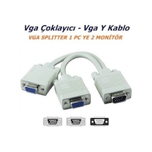 Vga Y Kablo Vga Kablo Çoğaltıcı Çoklayıcı Splitter Hub