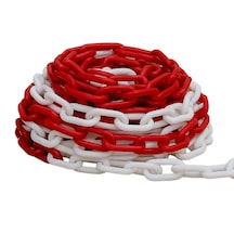 Trafik Plastik Zincir Kırmızı Beyaz 200 Mt 8 Mm