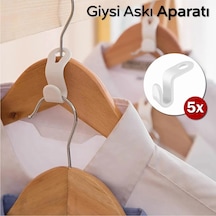 5 Adet Elbise Askısı Bağlantı Kancası Yer Tasarrufu Sağlayan Askı Plastik Pembe Cn Diğer