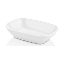 4 Adet 20x15 Cm Melamin Kahvaltılık / Mezelik Bulaşık Makinesinde Yıkanabilir Beyaz Servis Kasesi