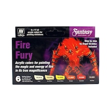6x17 Ml. Fire Fury By Angel Giraldez Model Color Serisi Maket Boyası Seti, Vallejo 70243 Standart