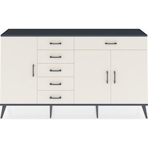 Arges Konsol 3 Raflı 6 Çekmeceli 3 Kapaklı 176x30x99 Antrasit-aytaşı Aytası - Antrasıt