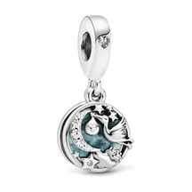 Nur Silver Mavi Mineli Bebek Ve Leylek Gümüş Charm Nur-bl01004