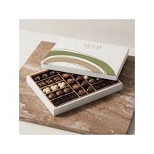 Nutat 500g Büyük Boy Spesiyal Hediye Çikolatası - Dubai & Pişmaniye Dolgulu 7 Farklı Gurme Lezzet / Yeşil Pastel