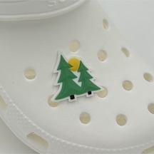 Crocs Terlik Süsü Ve Aksesuarı , Çanta Süsü Jibbitz Çağ Ağacı 02 Görsel Figür Aksesuar Yeşil Kahve-sarı-beyaz