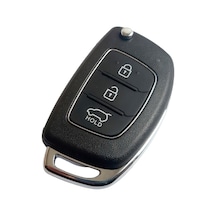 Hyundai Uyumlu Metal Logolu HYN17 Uçlu Sol Kanal Anahtar Kumanda Kabı