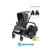 Maxi-Cosi Leona2-Cabriofix I-Size Tek Elle Katlanabilen Ultra Kompakt Çift Yönlü Seyahat Sistem Bebek Arabası Graphite