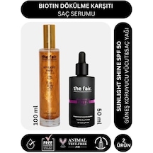 The Fair. Biotin Dökülme Karşıtı 50 Ml Saç Serumu Ve Shine Spf 50 Güneş Koruyucu Saç Yağı 100 Ml