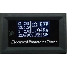 100V 10A 7in1 Dijital Voltmetre Ampermetre - Zaman Sıcaklık Watt