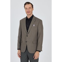 İmza Koyu Vizon Mono Yaka Bez Ayağı Tam Astar Esnek 4 Drop Comfort Fit Classic Ceket 1002250155 Koyu Vizon
