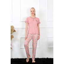 Akbeniz Kadın Gül Kurusu Kısa Kol Pijama Takım 20388 - S Gülkurusu